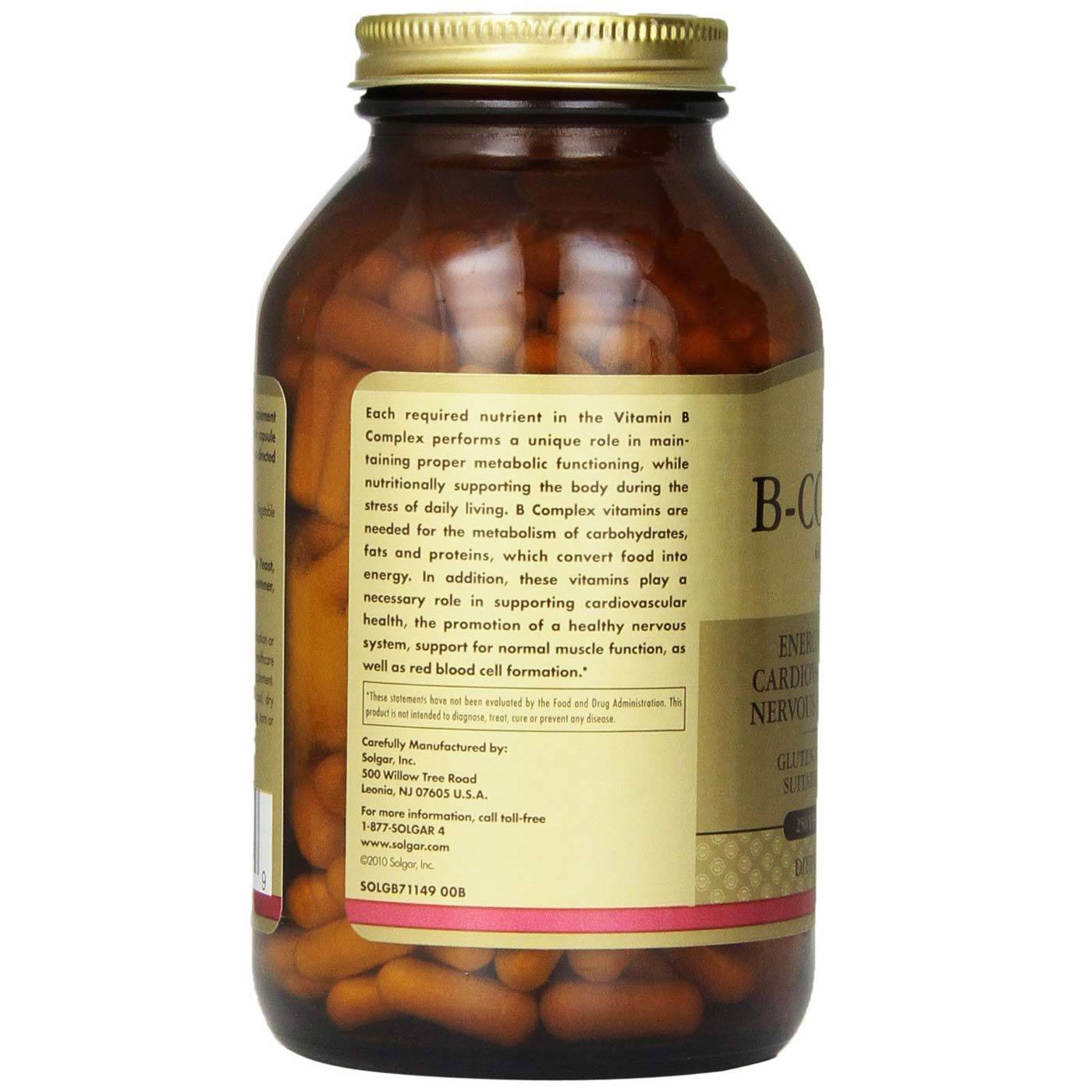 Solgar B-Complexo 100 250 Cápsulas Vegetarianas - Imagem 3