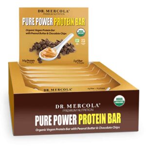 Dr Mercola Pure Power Peanut Butter Protein Bars 1 Box (12 Bars)