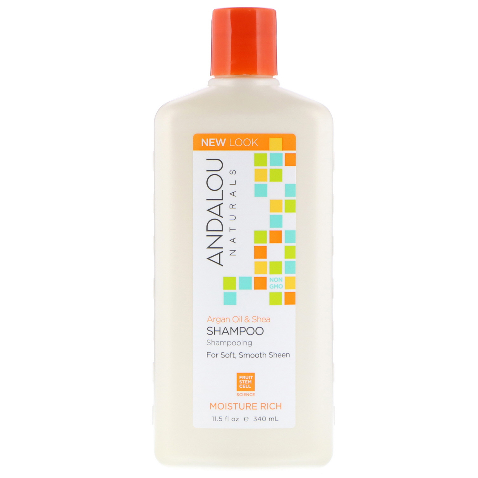 Andalou Naturals, Shampoo, para Suavidade e Maciez, Hidratante, Óleo de Argan e Karité, frasco de 11,5 oz (340 ml)