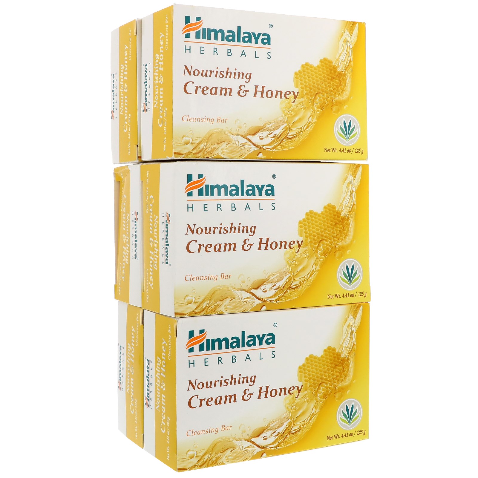 Himalaya, Sabonete Nutritivo, Creme e Mel, 6 Barras, 4,41 oz (125 g) Cada
