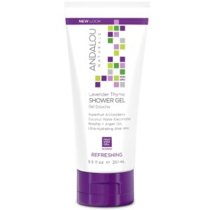 Andalou Naturals, Shower Gel, Refreshing, Lavender Thyme, 8.5 fl oz (251 ml)