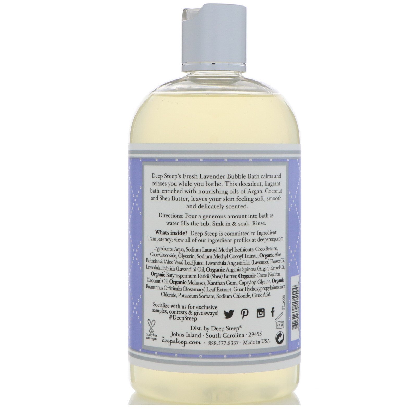Deep Steep, Bubble Bath, Fresh Lavender, 17 fl oz (503 ml) - Imagem 2