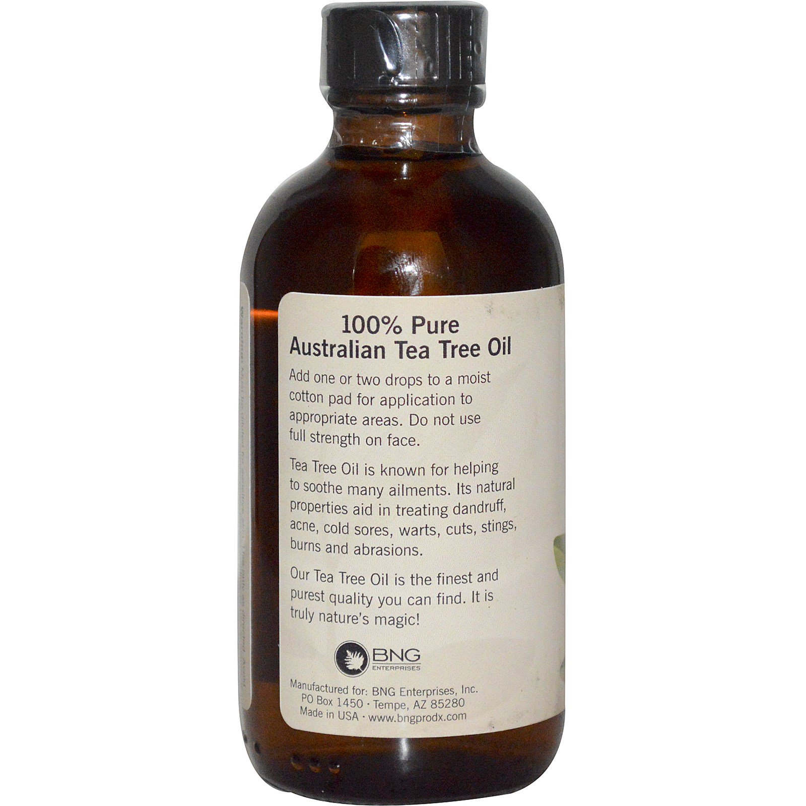 Natural Treasures, BNG, Óleo de Tea Tree 100% Puro da Austrália, 4.0 fl oz - Imagem 2