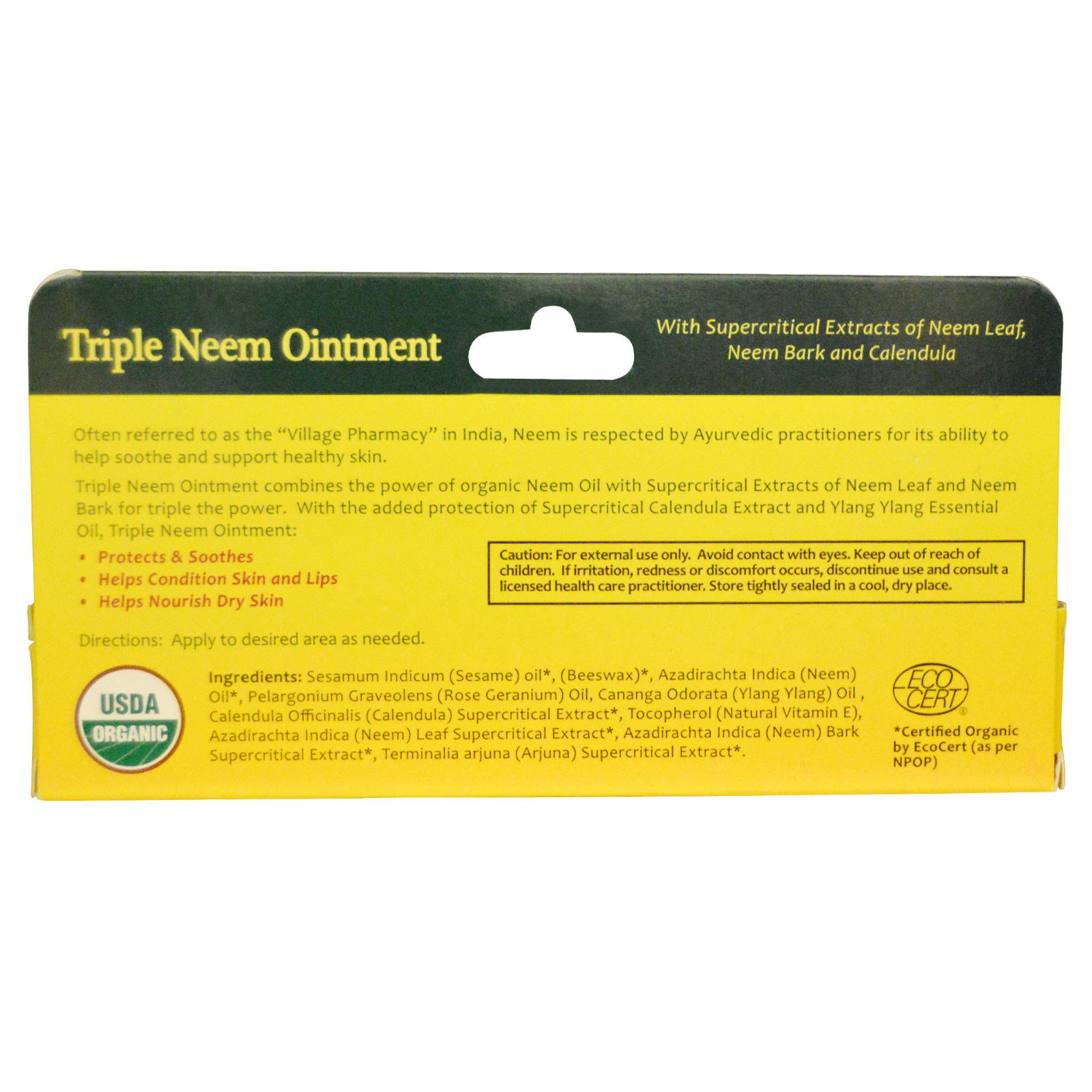 Organix South, TheraNeem Naturals, Neem Therapé, Triple Neem Ointment, 1 oz (30 g) - Imagem 2