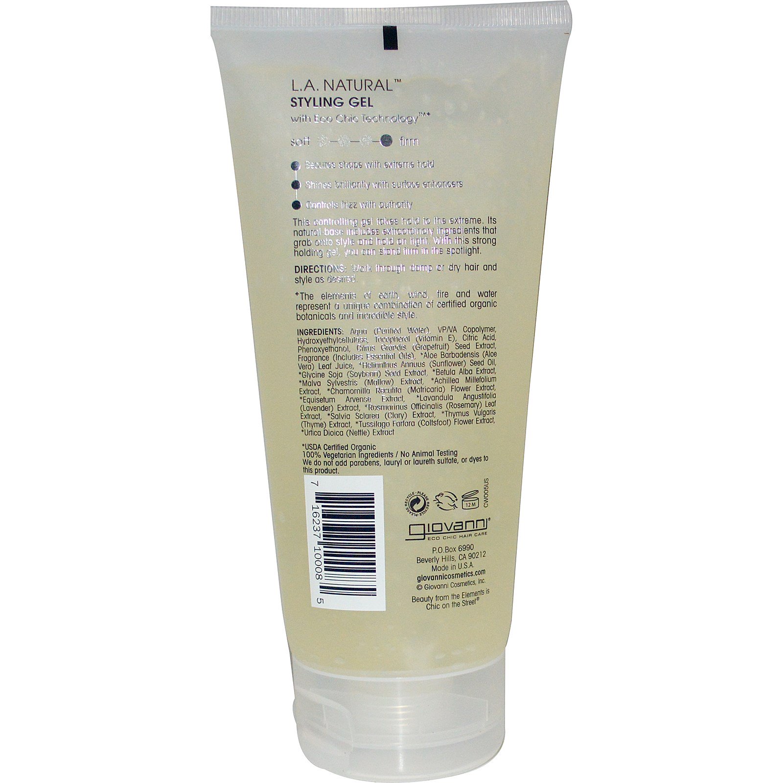 Giovanni, L.A. Natural, Gel Modelador, Fixação Forte, 6,8 fl. oz. (200 ml) - Imagem 2