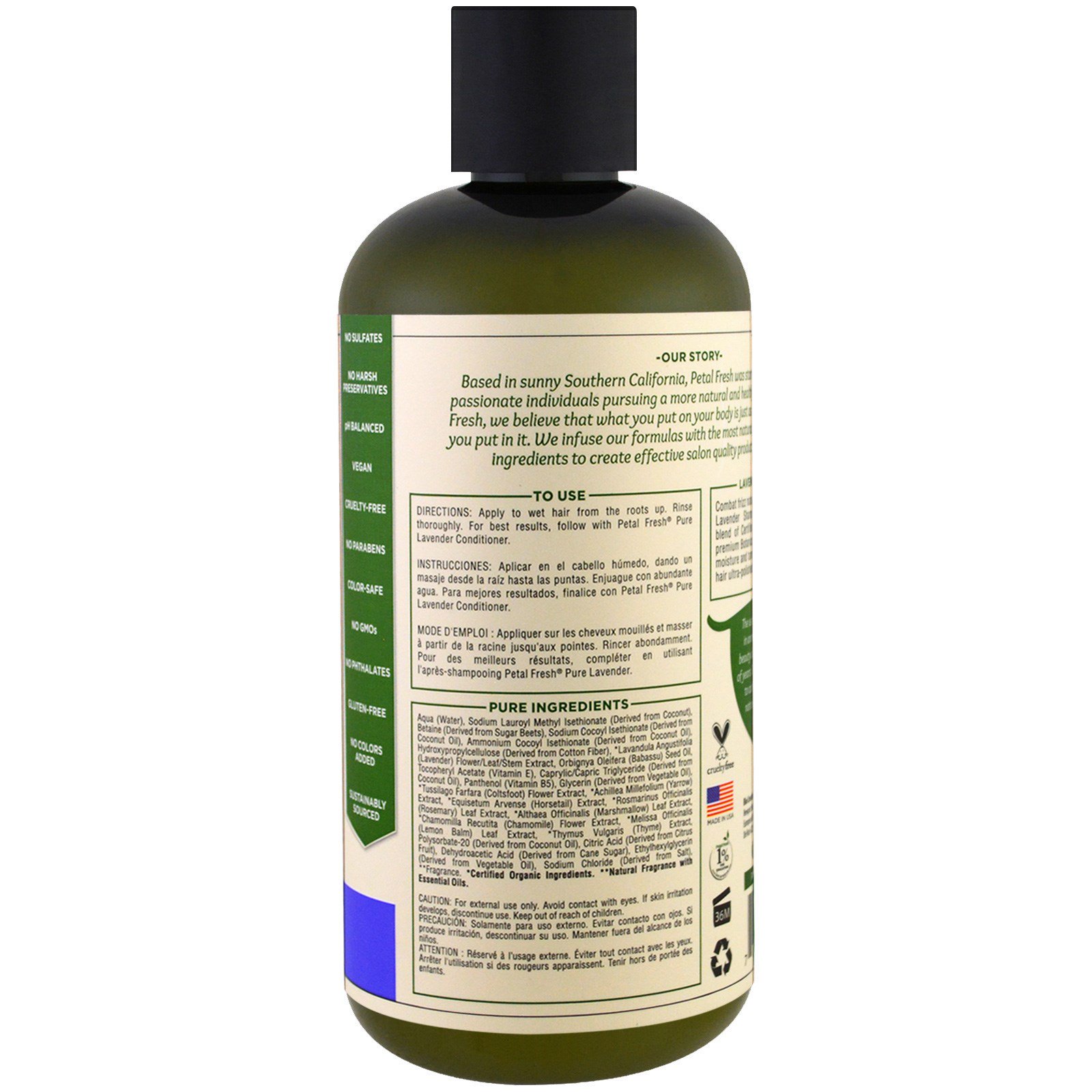 Petal Fresh, Pure, Shampoo, Anti-Frizz Lavender, 16 fl oz (475 ml) - Imagem 2