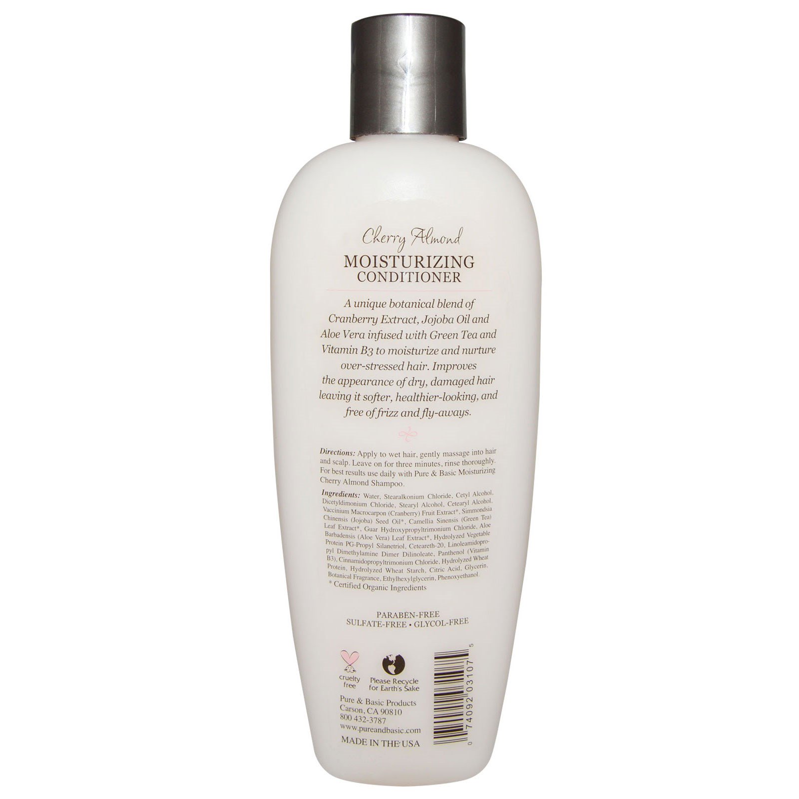 Pure & Basic, Condicionador Hidratante Natural, Amêndoa de Cereja, 12 fl oz (350 ml) - Imagem 2