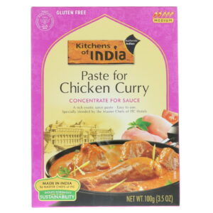 Kitchens of India, Pasta para frango Curry, concentrado para molho, médio, 3,5 onças (100 g)