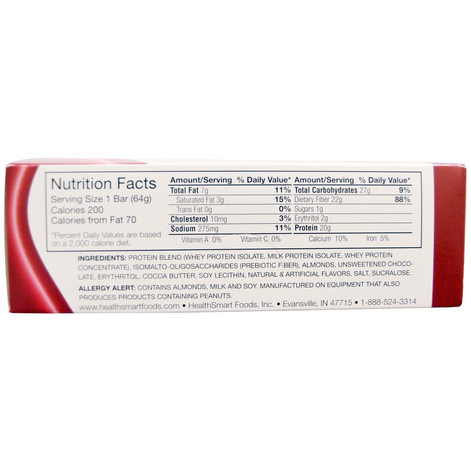 HealthSmart Foods, Inc., Barra de Proteína ChocoCerto, Bolo Amarelo, 12 Barras, 2.26 oz (64 g) Cada - Imagem 2