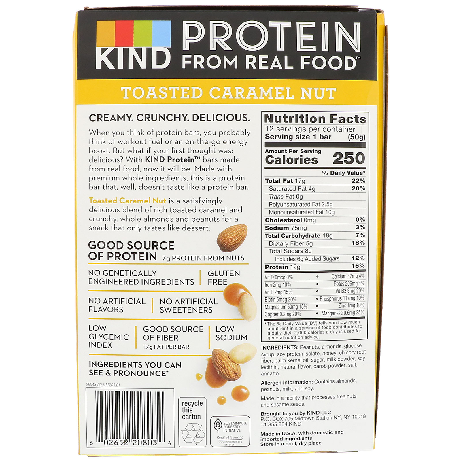 KIND Bars, Barras de Proteínas, Castanha Torrada Caramelizada, 12 Barras, 1,76 oz (50 g) Cada - Imagem 2