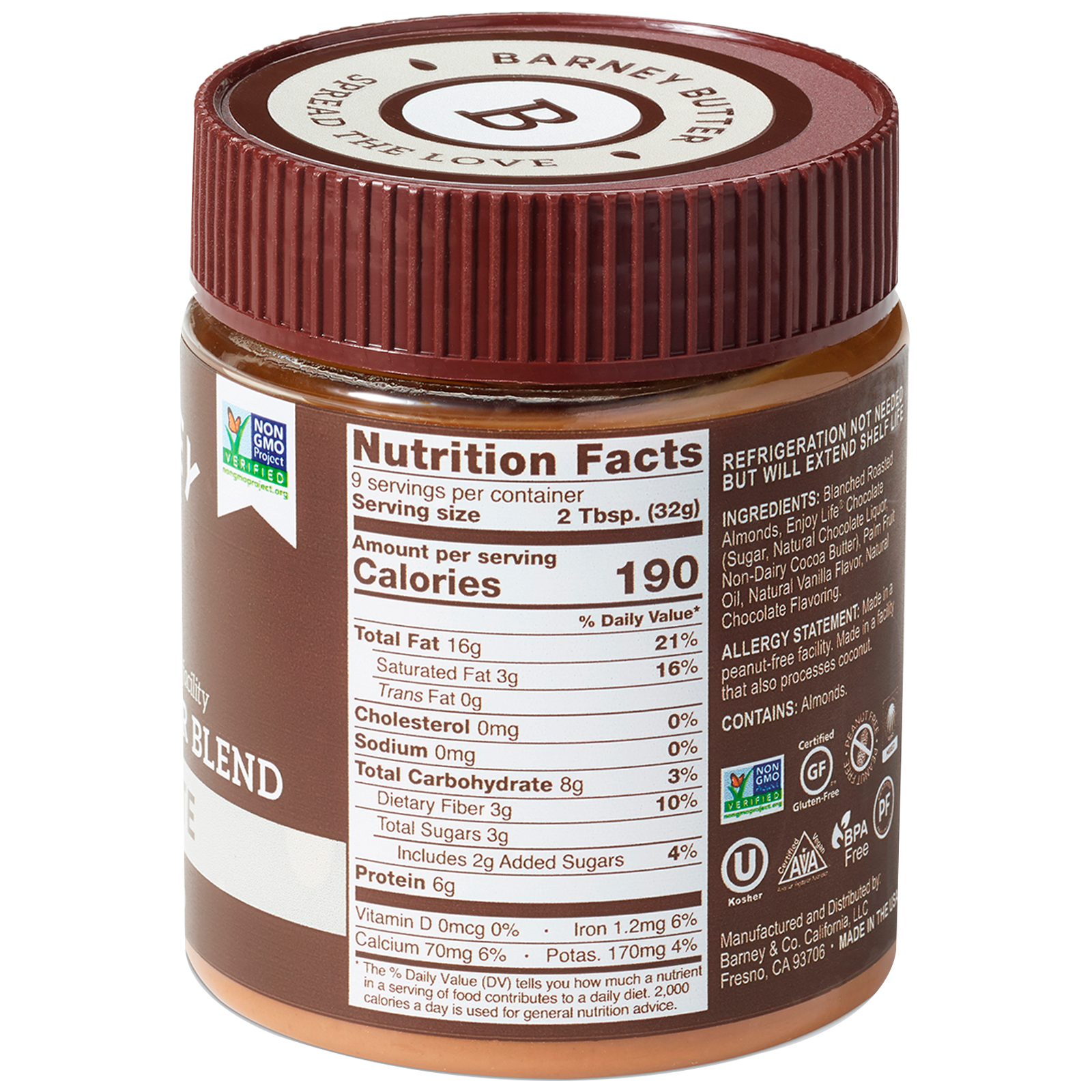 Barney Butter, Barney Butter, Almond Butter Blend, Chocolate, 10 oz (284 g) - Imagem 2