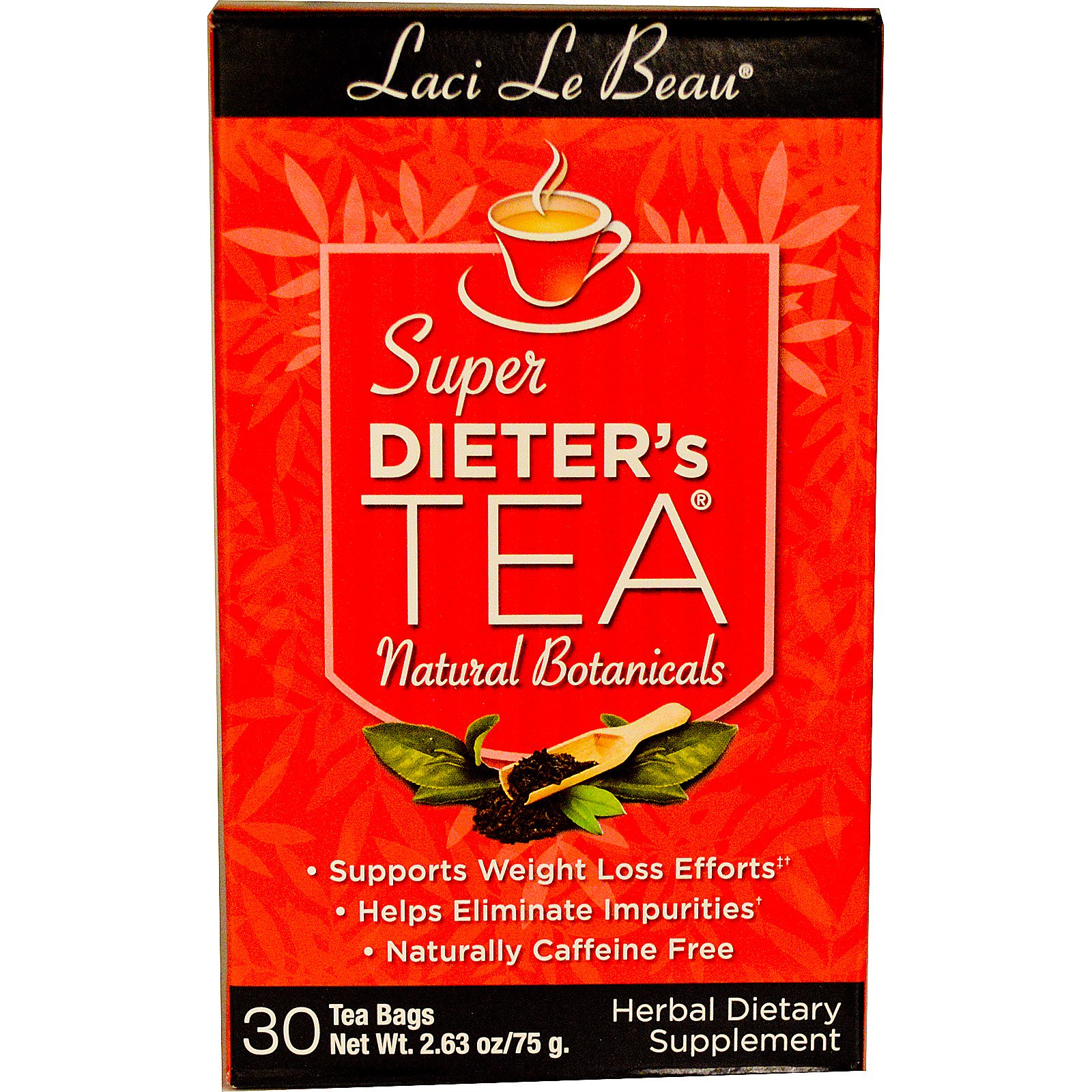 Natrol, Laci Le Beau, Super Dieter's Tea, Produtos Naturais, 30 Sachês de Chá, 2,63 oz (75 g)
