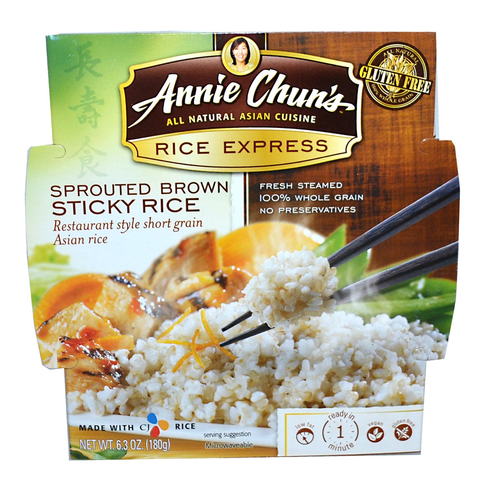 Annie Chun's, Arroz Expresso, Arroz Marrom Viscoso, 6.3 oz (180 g)