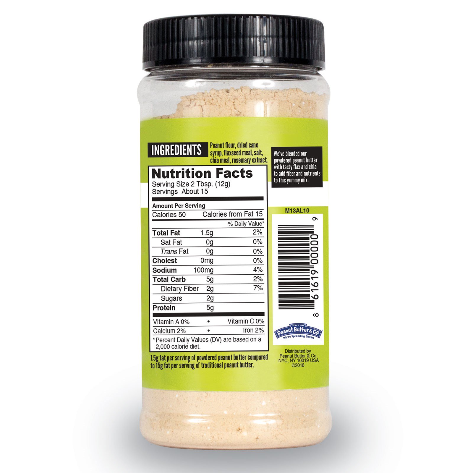 Peanut Butter & Co., Amendoim Poderoso, Manteiga de Amendoim em Pó, Linhaça e Chia, 6,5 oz (184 g) - Imagem 2