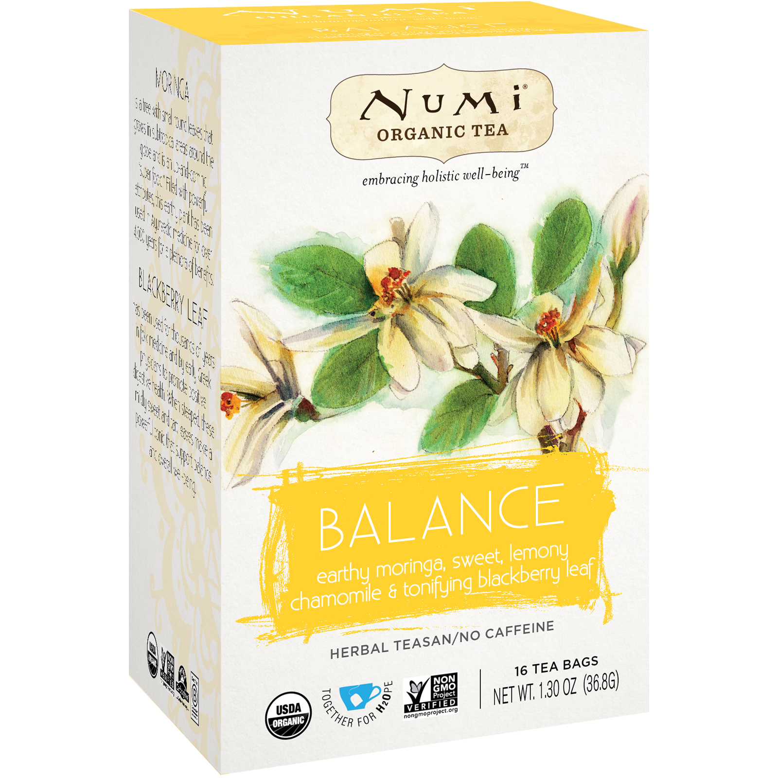 Numi Tea, Organic Tea, Herbal Tea, Balance, 16 Tea Bags, 1.30 oz (36.8 g)