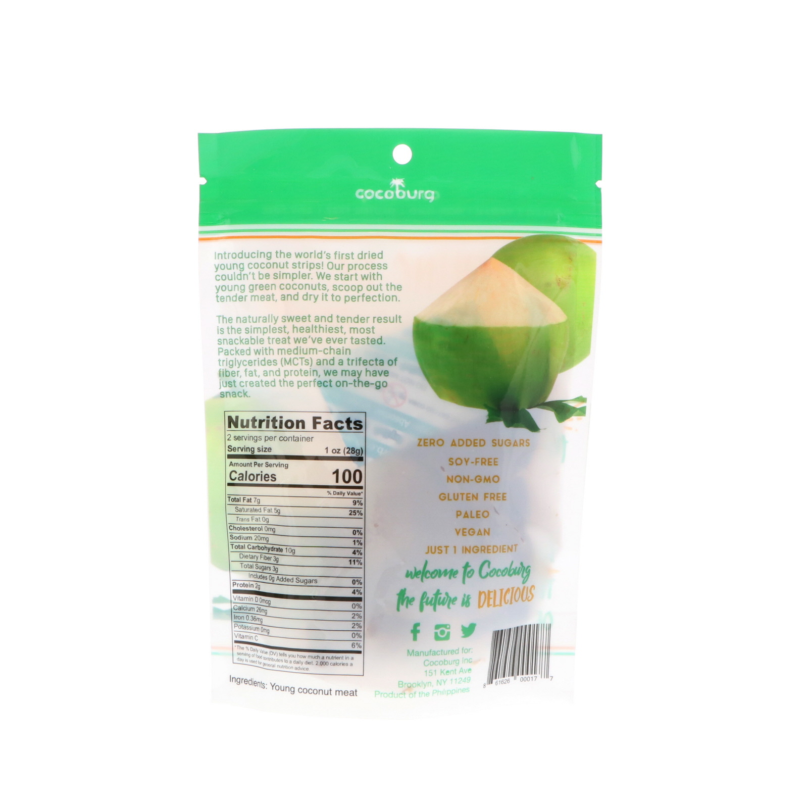 Cocoburg LLC , Nada exceto Coco, 2,0 onças (56 g) - Imagem 2