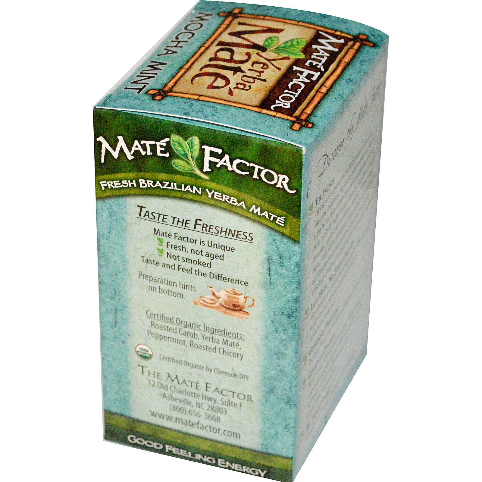 Mate Factor, Erva Mate Orgânica, Hortelã Mocha 20 sacos de chá, 2.47 oz (70 g) - Imagem 2