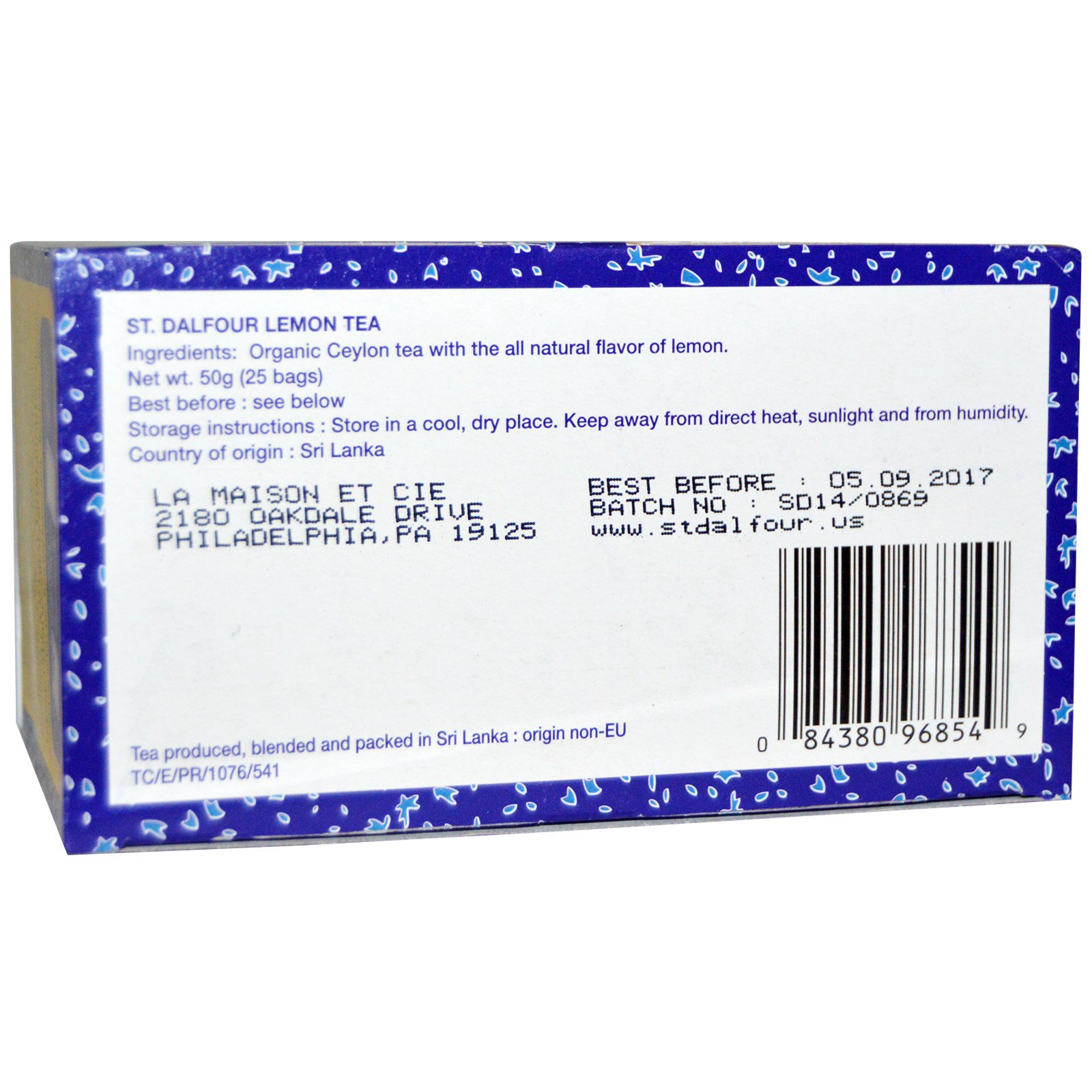 St. Dalfour, Orgânico, Chá de limão, 25 envelopes, 50 g - Imagem 2