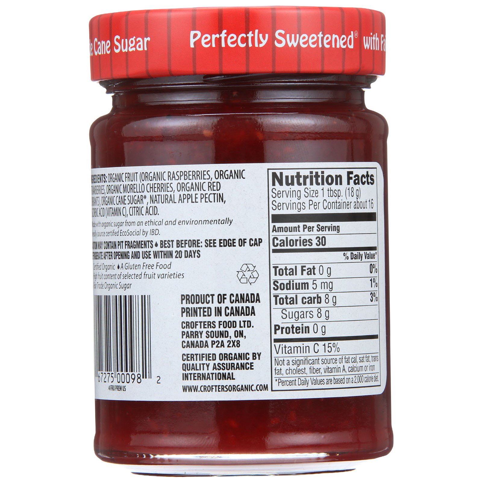 Crofter's Organic, Geleia Premium, Quatro Frutas, 10 oz (283 g) - Imagem 2