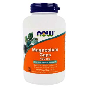 Cápsulas de Magnésio 400 mg Now Foods - 180 Cápsulas