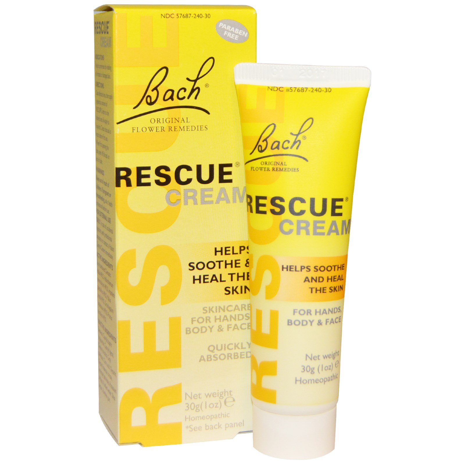 Bach, Remédio de flores originais, Rescue Cream, 30 g