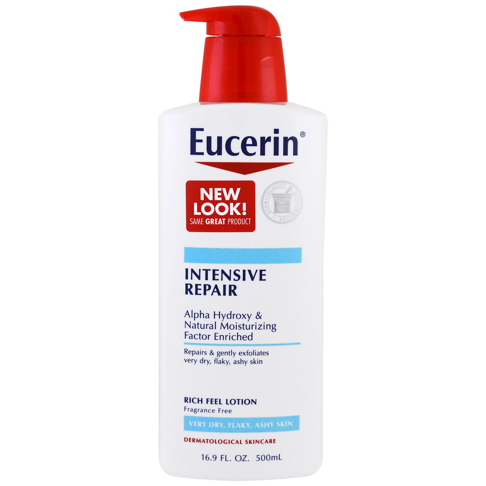 Eucerin, Reparo Intensivo, Loção de Toque Rico, Sem Fragrâncias, 16,9 fl oz (500 ml)