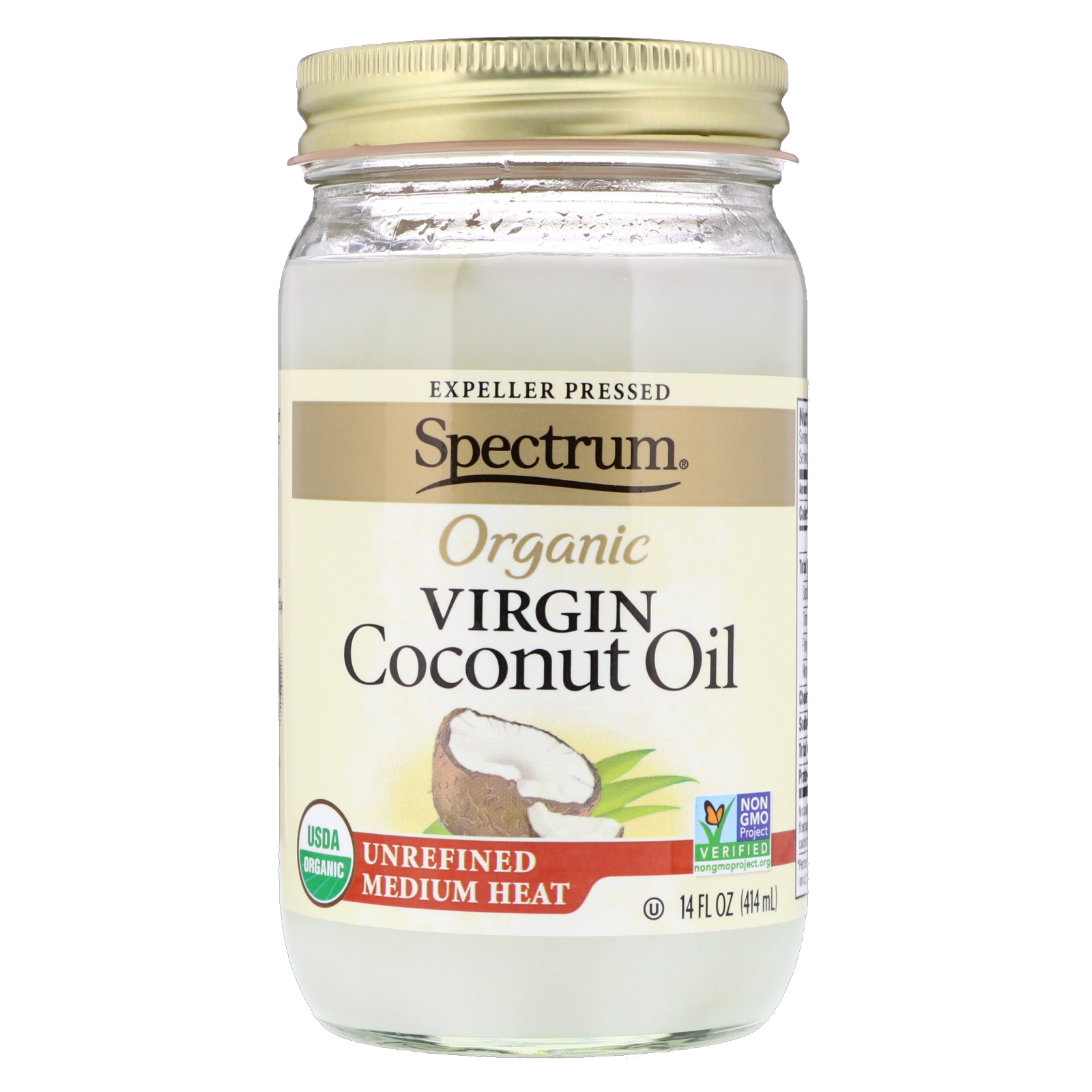 Spectrum Naturals, Óleo de Coco Virgem Orgânico, Não Refinado, 414 ml (14 fl oz) - Imagem 3