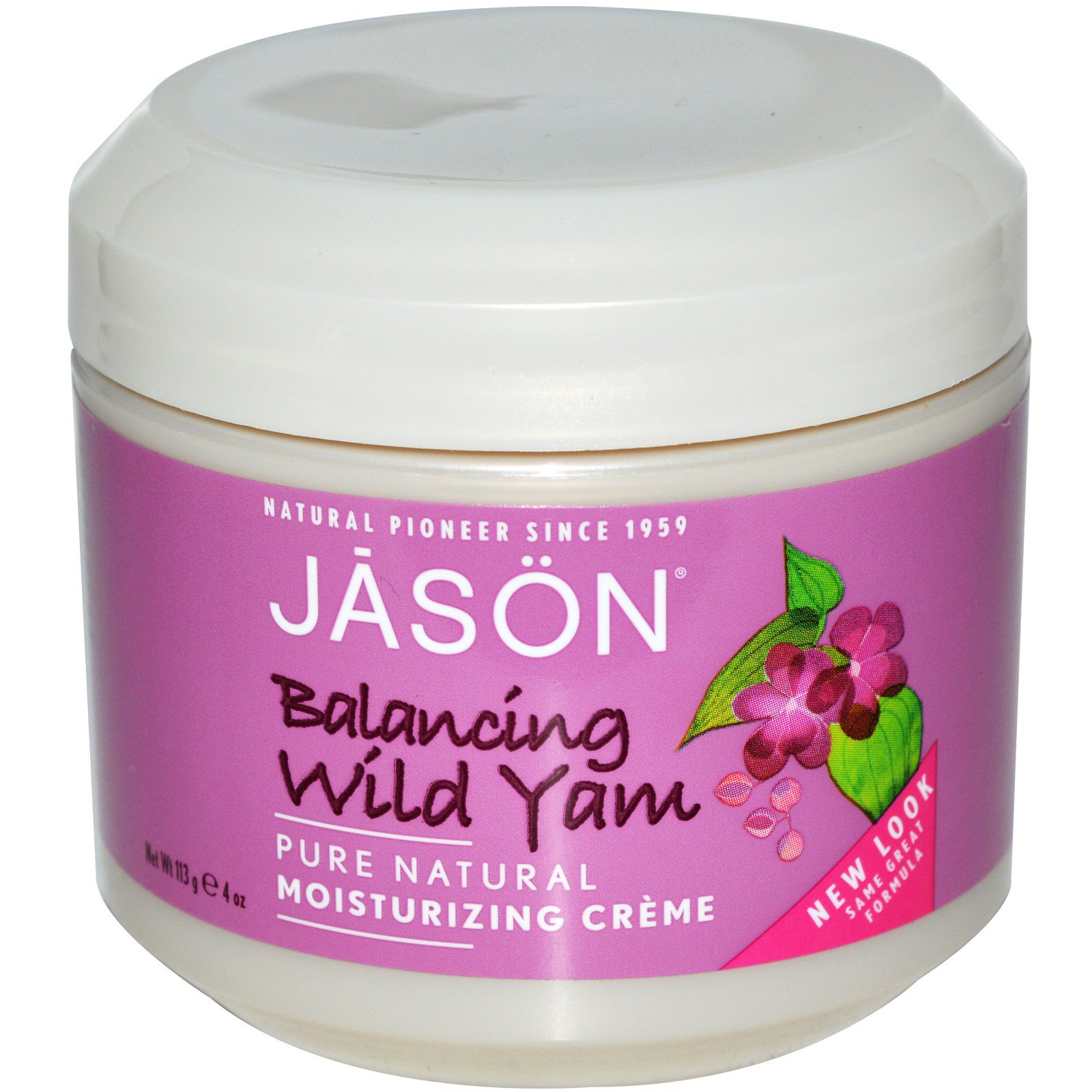 Jason Natural, Creme hidratante, Inhame selvagem balanceador, 113 g