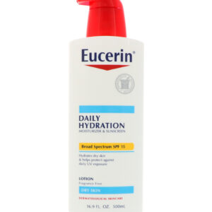 Eucerin, Loção, Hidratação Diária, Pele Seca, Protetor Solar FPS 15, Sem Fragrância, 16,9 fl oz (500 ml)