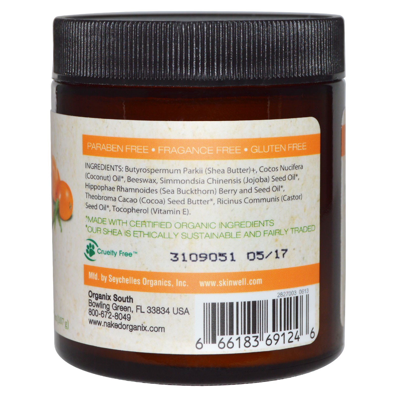 Organix South, Naked Organix, Rejuvenating Therapé, Sea Buckthorn Body Butter, 3.77 oz (107 g) - Imagem 2