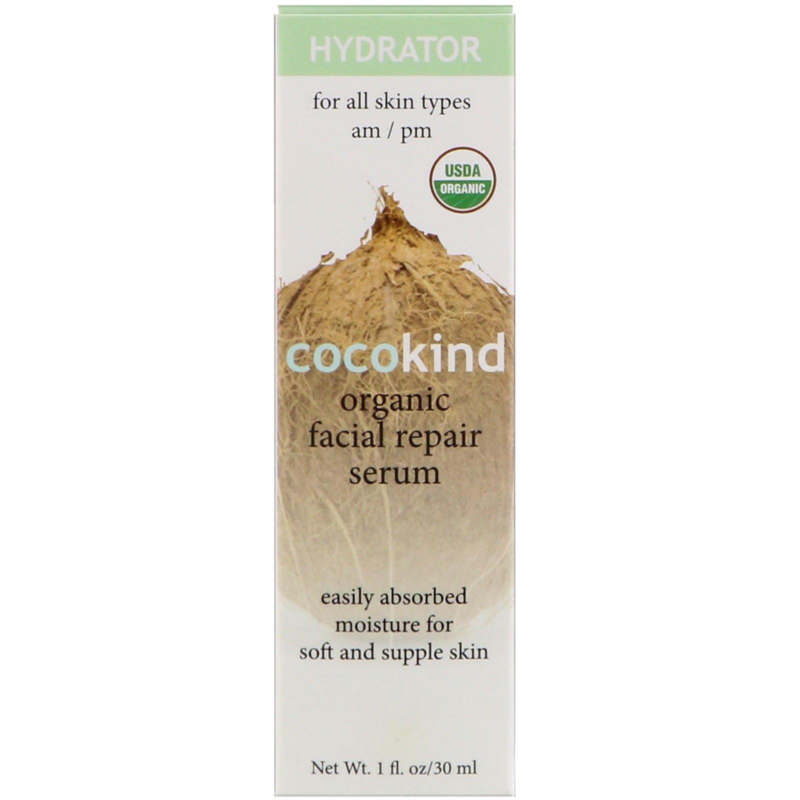Cocokind, Sérum Reparador Facial Orgânico, Para Todos os Tipos de Pele, 1 fl oz (30 ml)