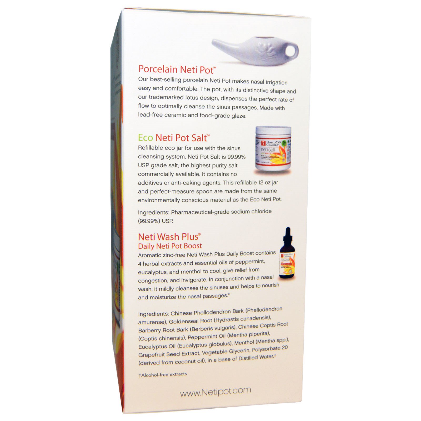 Himalayan Institute, Pote Neti, Sistema de Porcelana para Limpeza de Sinus, Kit com 3 Peças - Imagem 2