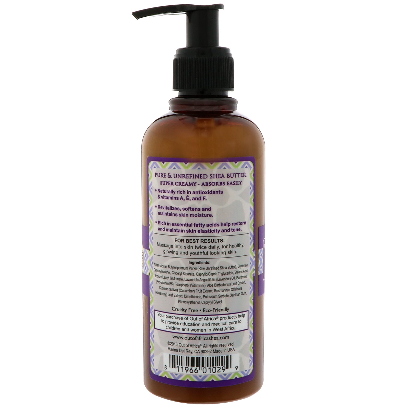 Out of Africa, Loção Corporal de Manteiga de Karité, Lavanda, 9 fl oz (260 ml) - Imagem 2