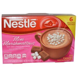 Nestle Hot Cocoa Mix, Mini Marshmallows, Sabor Rico de Chocolate ao Leite, 6 Envelopes, 0,71 oz (20,2 g) cada