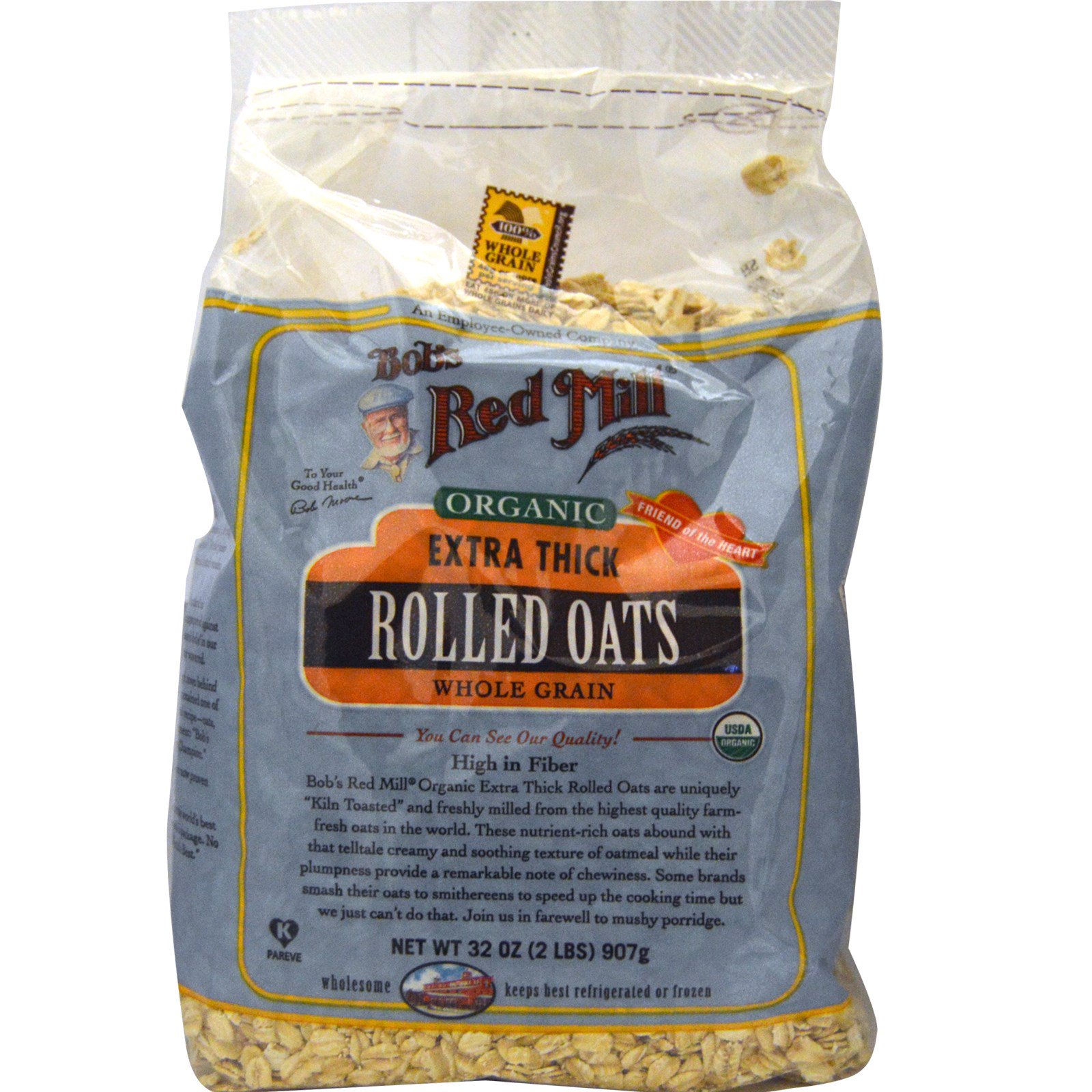 Bob's Red Mill, Organic, Extra Thick Rolled Oats, 907 g