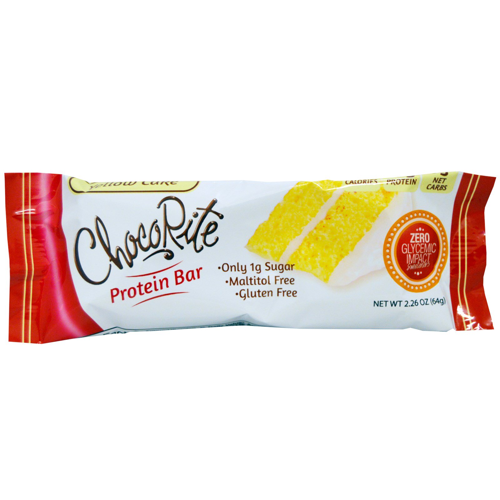 HealthSmart Foods, Inc., Barra de Proteína ChocoCerto, Bolo Amarelo, 12 Barras, 2.26 oz (64 g) Cada - Imagem 3