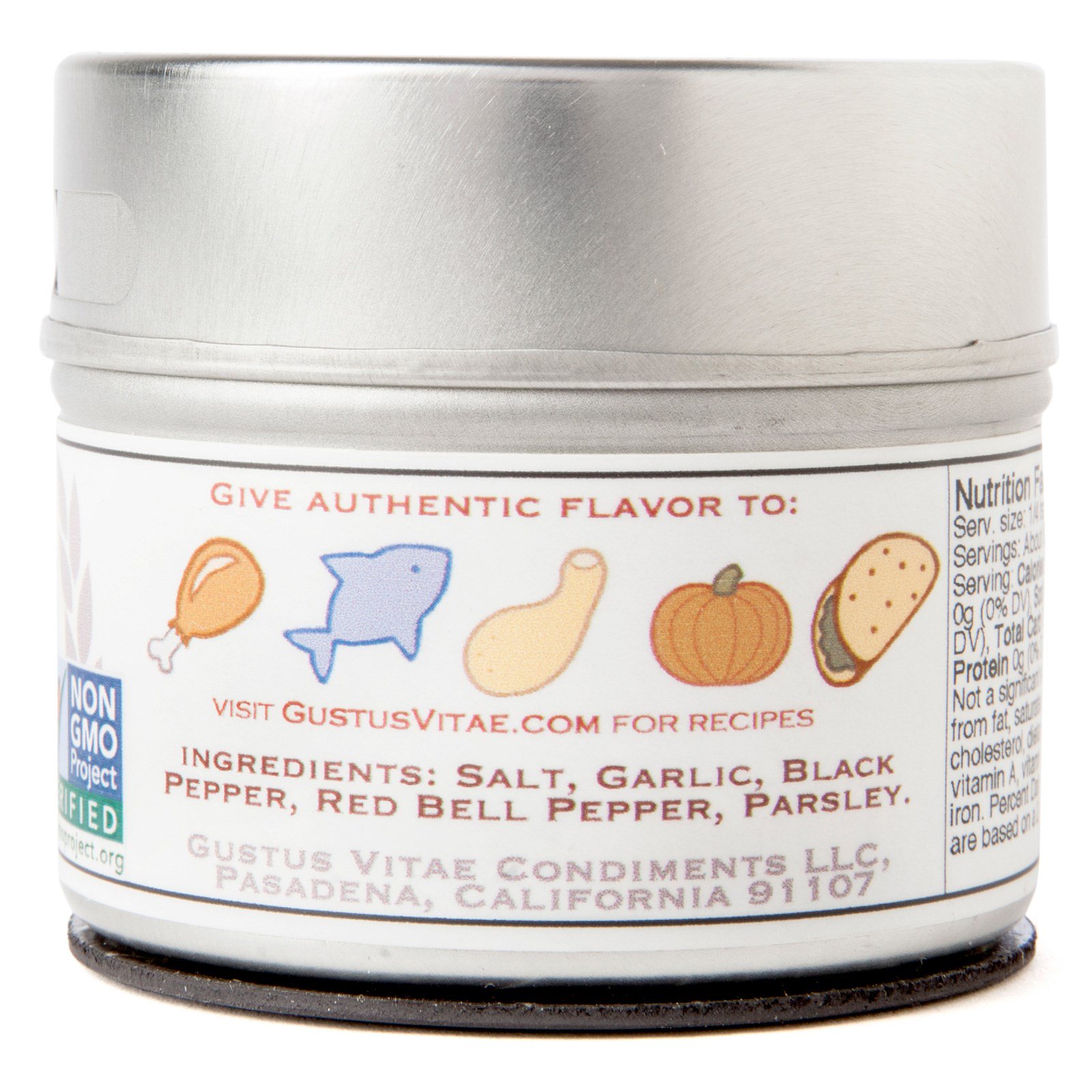 Gustus Vitae, Gourmet Seasoning, Garlic Pepper Rub, 2.1 oz (60 g) - Imagem 2