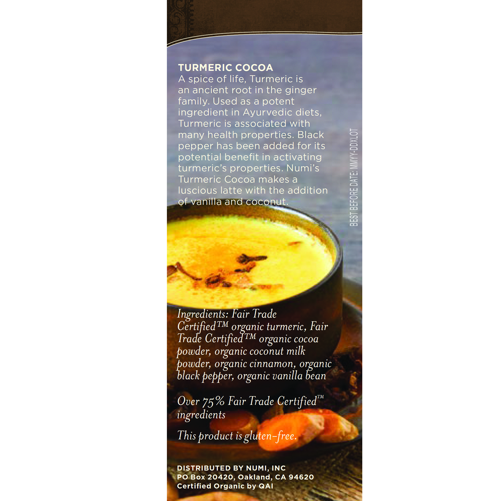 Numi Tea, Organic Tea, Loose Tea, Turmeric Cocoa, Golden Latte, Caffeine Free, 2.12 oz (60 g) - Imagem 2