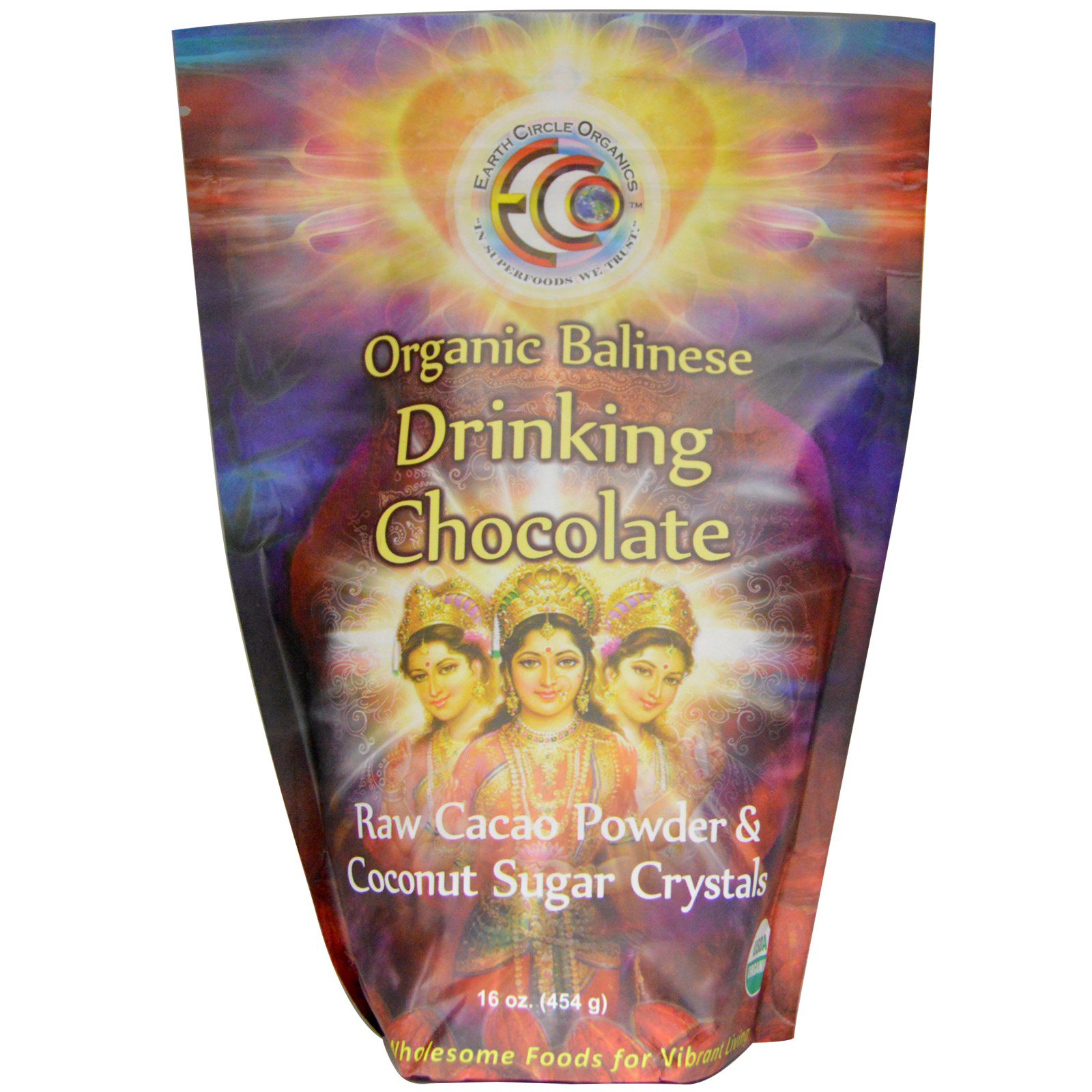Earth Circle Organics, Bebida de Chocolate Balinês Orgânico, 16 oz (454 g)