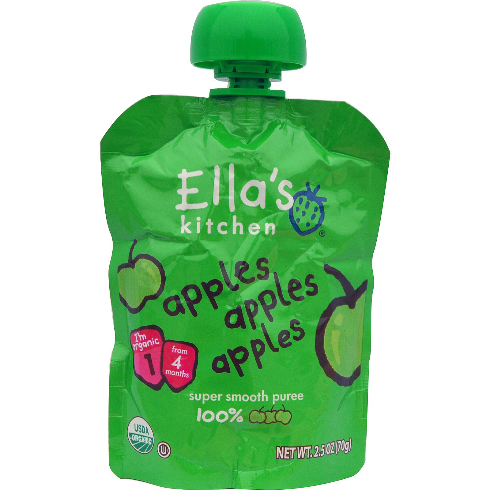 Ella's Kitchen, Maçãs Maçãs Maçãs, 2,5 oz (70 g)