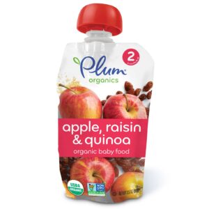 Plum Organics, Alimento para bebês, estágio 2, maçã passa e quinoa, 3,5 oz. (99 g)