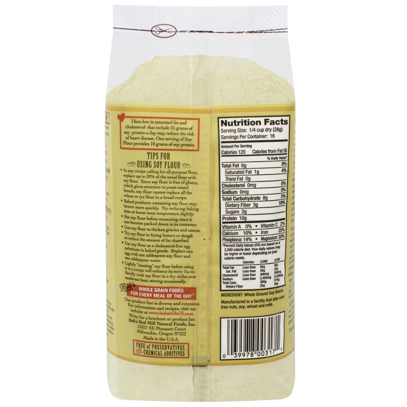 Bobs Red Mill Whole Grain Soja Farinha (4 unidades) 4 - 16 onças Bags - Imagem 2