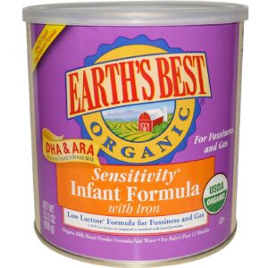 Earth's Best Fórmula infantil Sensibilidade Orgânica com DHA e ARA 23,2 oz