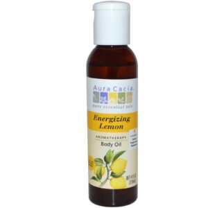Aura Cacia, Óleo Corporal de Aromaterapia, Limão Energizante, 4 fl oz (118 ml)