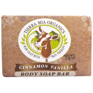Tierra Mia Organics, Leite de Cabra Cru para Terapia de Pele, Sabonete Corporal em Barra, Baunilha de Canela, 3.8 oz