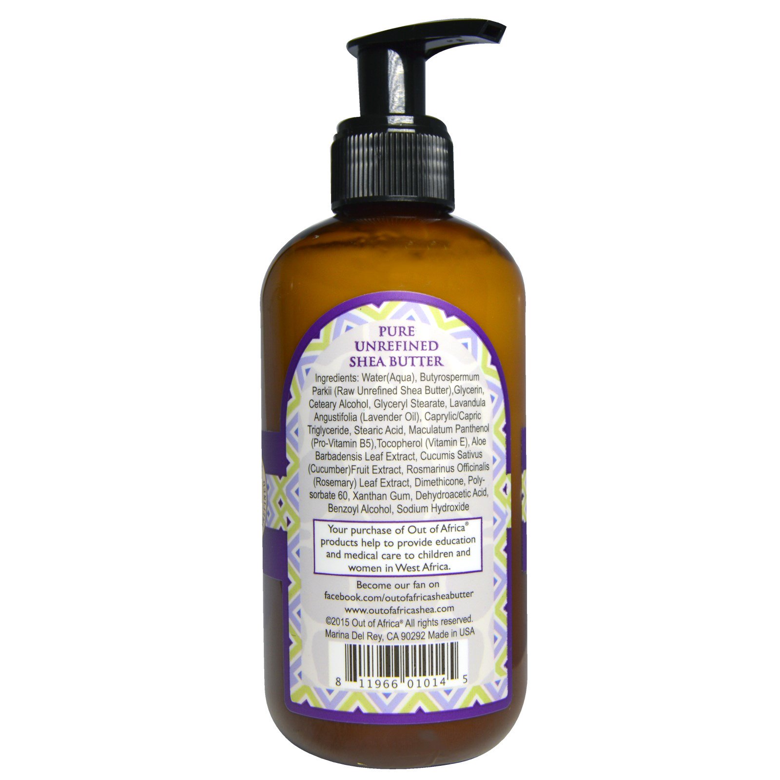 Out of Africa, Loção para Mãos de Manteiga de Karité, Lavanda, 8 oz (240 ml) - Imagem 2