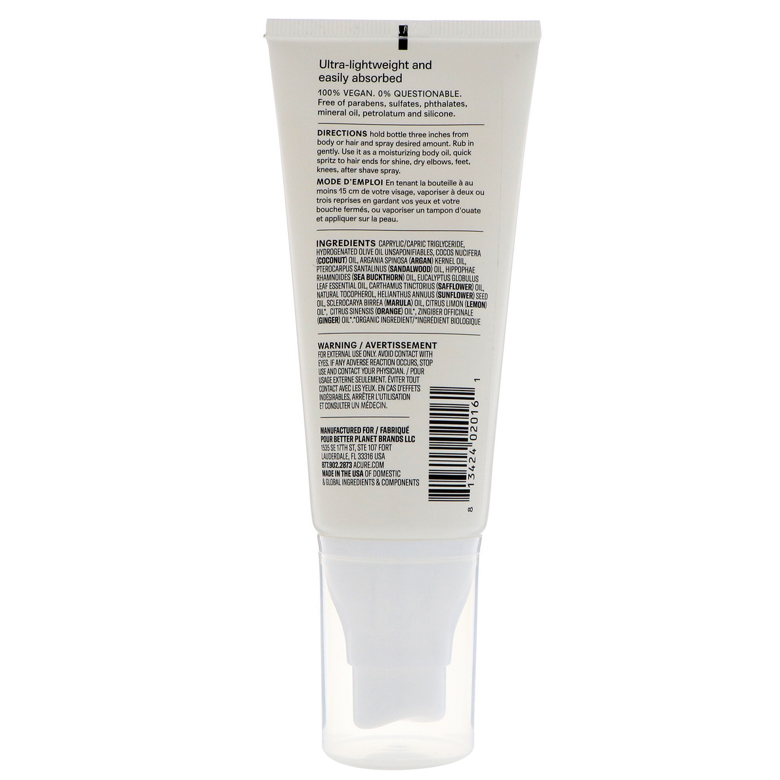 Acure Organics, Sublime Sweet Orange Light Body Oil, 3 fl oz (88.7 ml) - Imagem 2