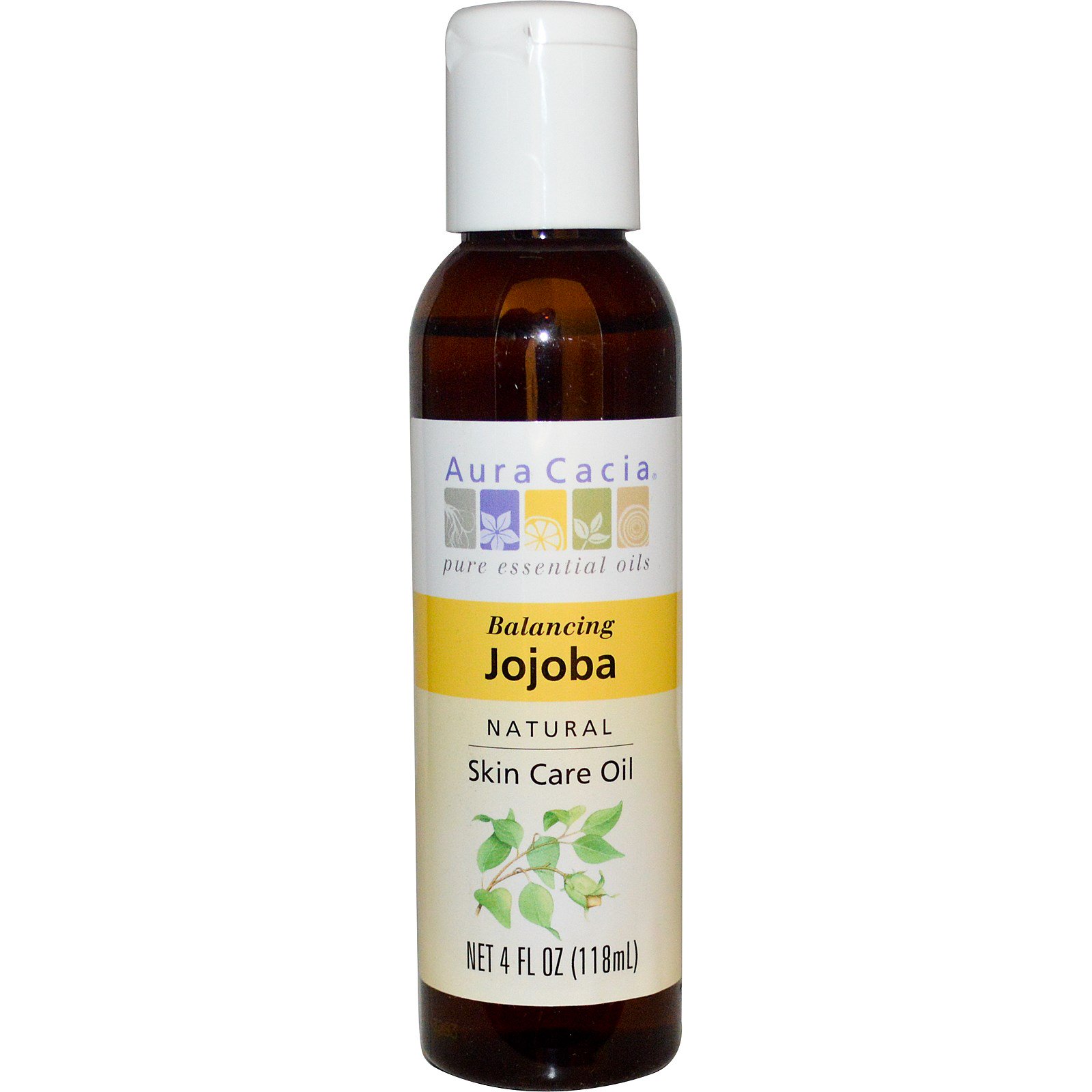 Aura Cacia, Óleo Natual para Cuidados com a Pele, Jojoba, Equilibrante, 4 fl oz (118 ml)