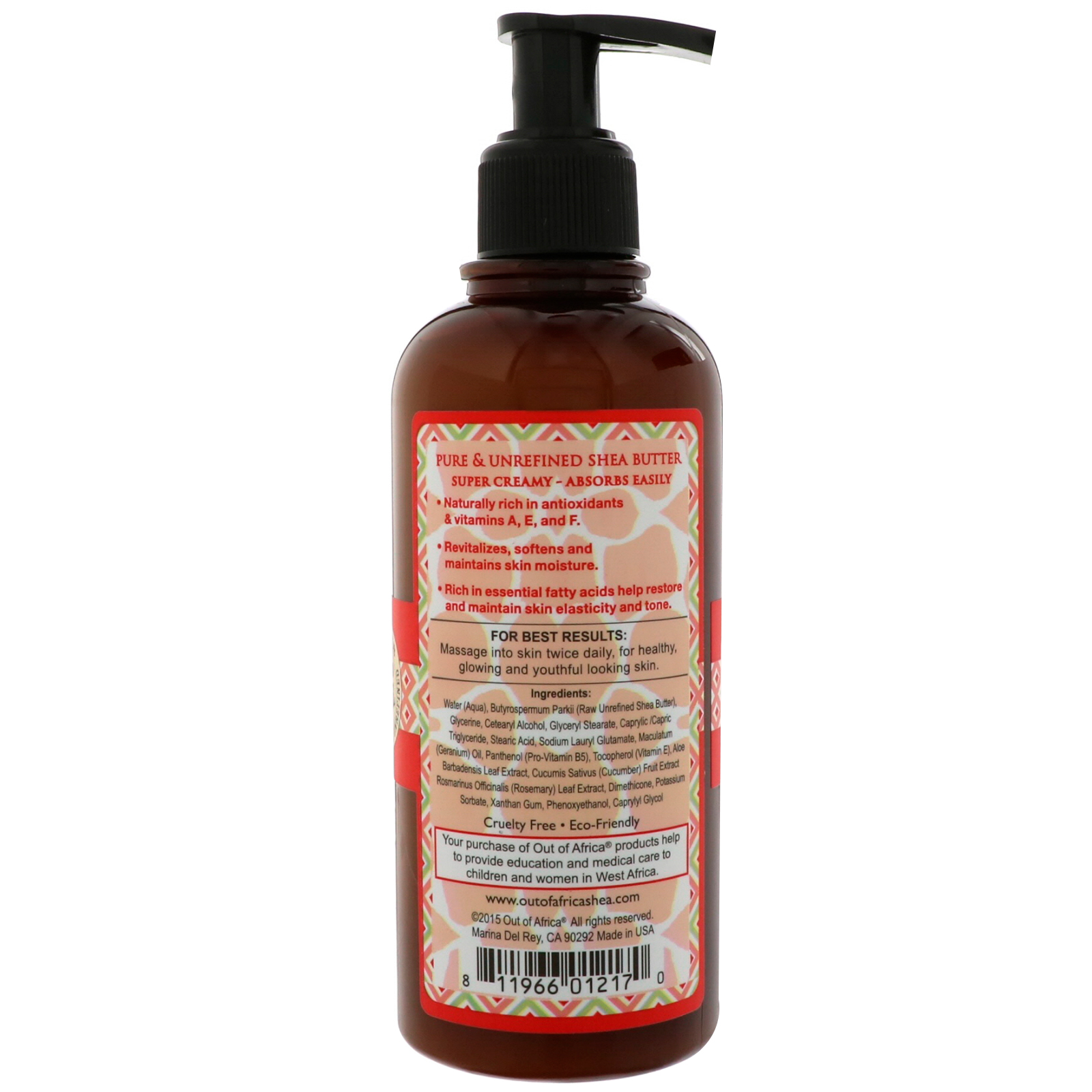 Out of Africa, Loção Corporal de Manteiga de Karité, Gerânio, 9 fl oz (270 ml) - Imagem 3