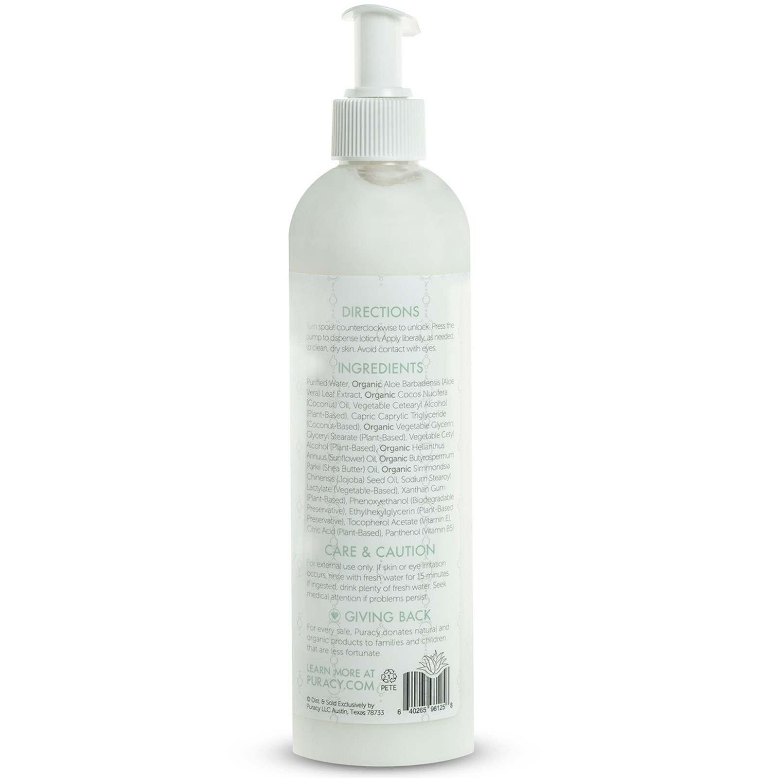 Puracy, Organic Hand & Body Lotion, Fragrance Free, 12 fl oz (355 ml) - Imagem 2